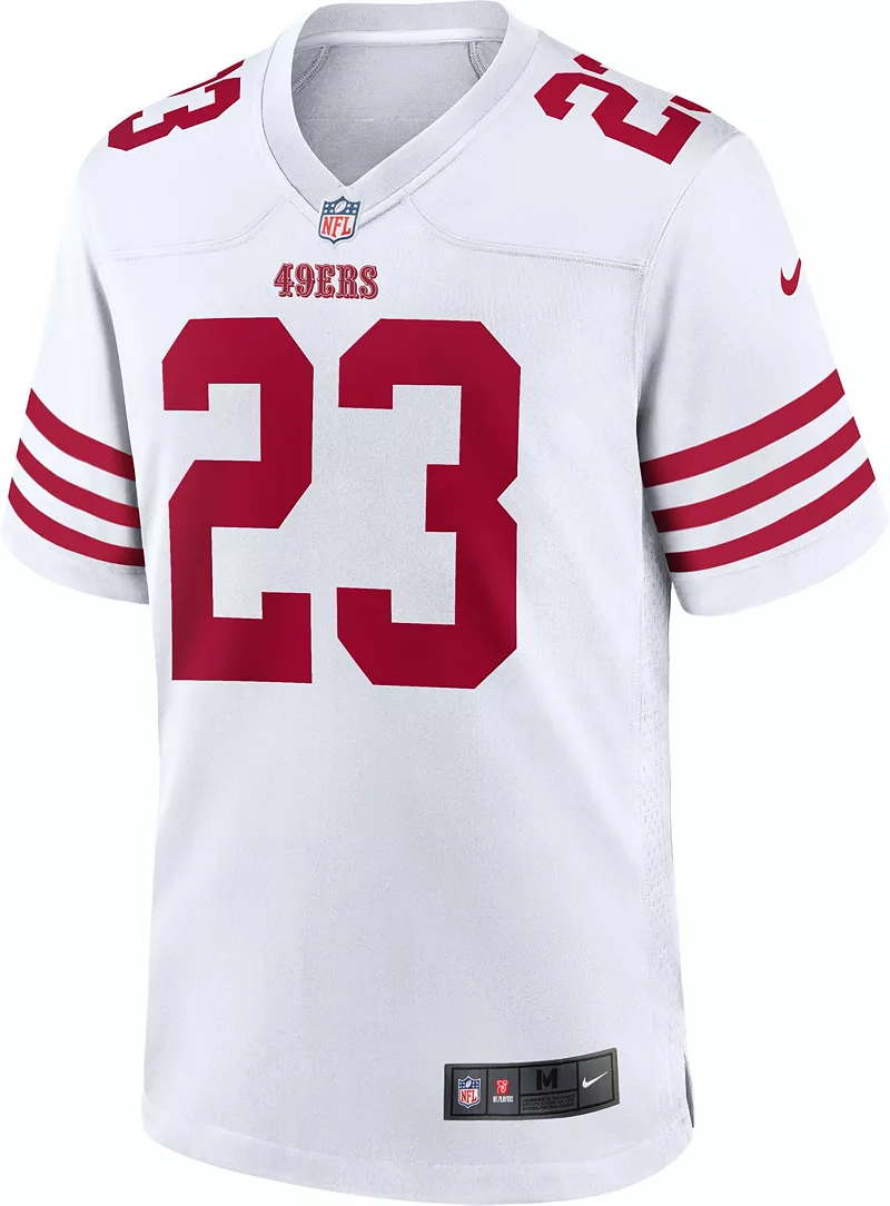Мужская белая игровая майка Nike San Francisco 49ers Christian McCaffrey #23 — фото 2