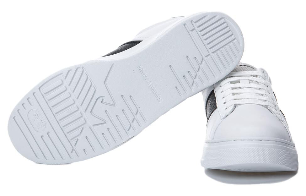 Кроссовки EMPORIO ARMANI Skateboarding Shoes Men Low-top Black/White, черный/белый — фото 3