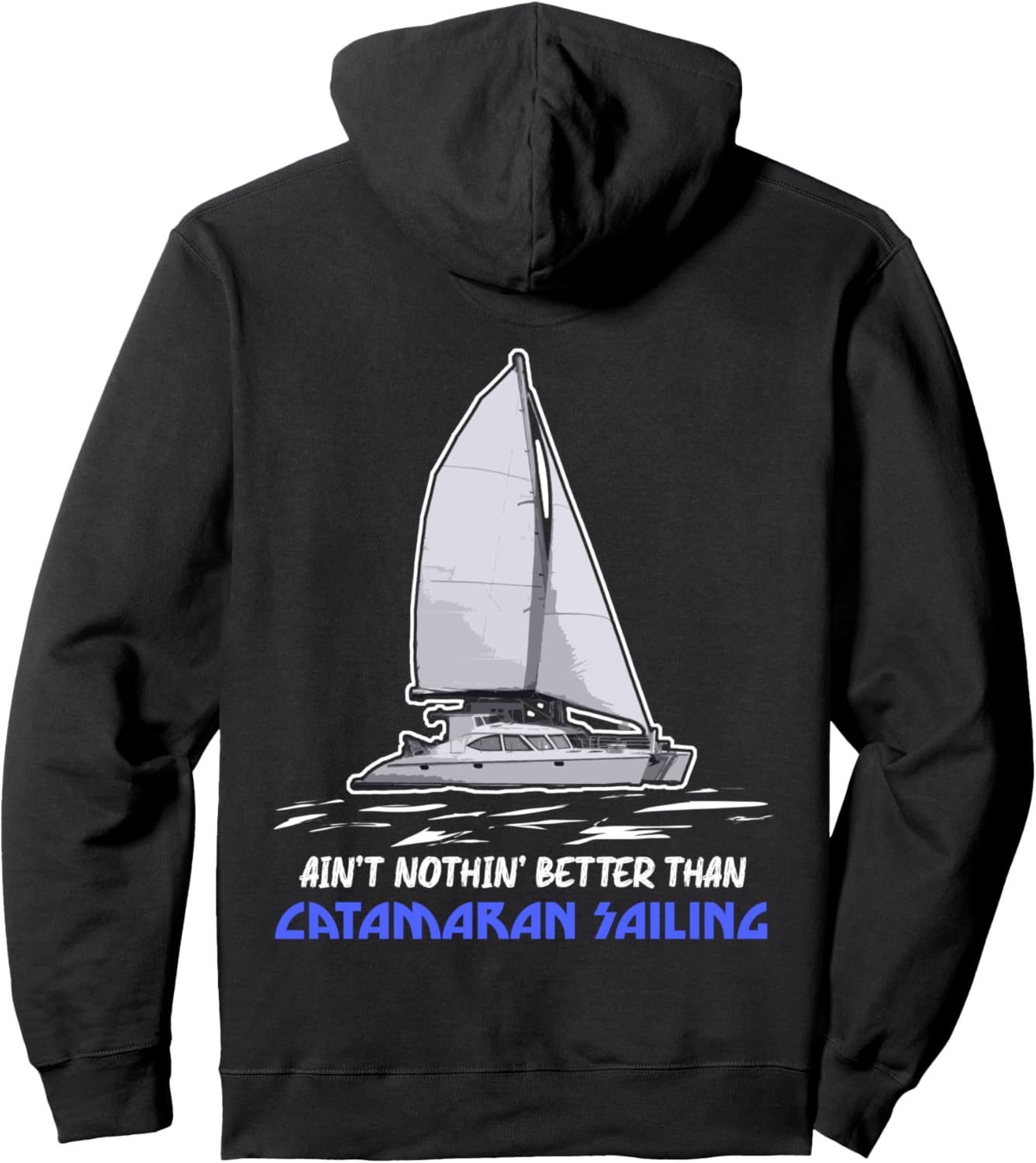 

Толстовка с изображением парусного катамарана Catamaran Sailboat, черный