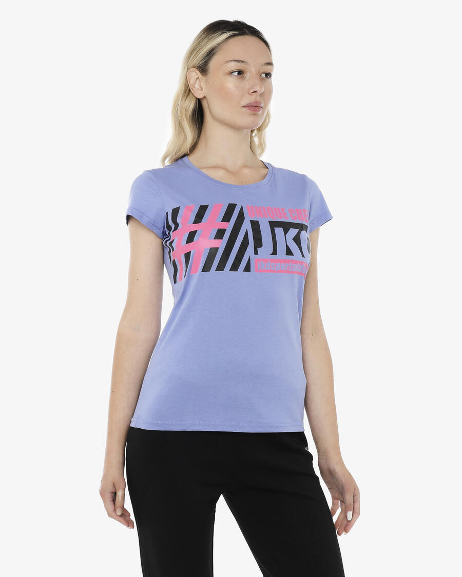 

JAKED фиолетовая хлопковая фитнес-футболка для женщин