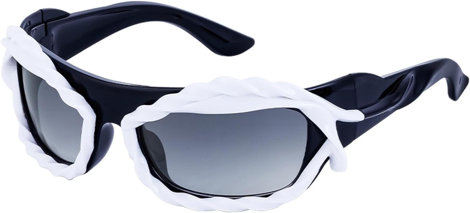 

Женские солнцезащитные очки, модные солнцезащитные очки неправильной формы прямоугольной формы для мужчин, роскошные солнцезащитные очки в стиле стимпанк TOIPASTN, C1 Black White