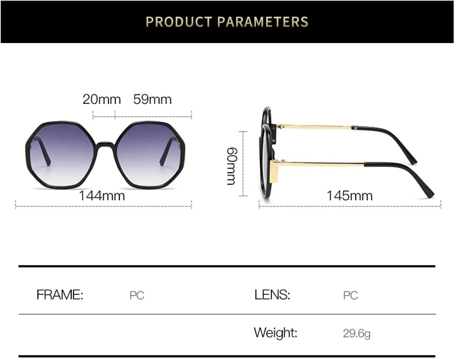 

Солнцезащитные очки с защитой UV400 | Металлические петли, цветные линзы | Для женщин и мужчин, для занятий спортом на открытом воздухе и вождения DSVIGF, Grey