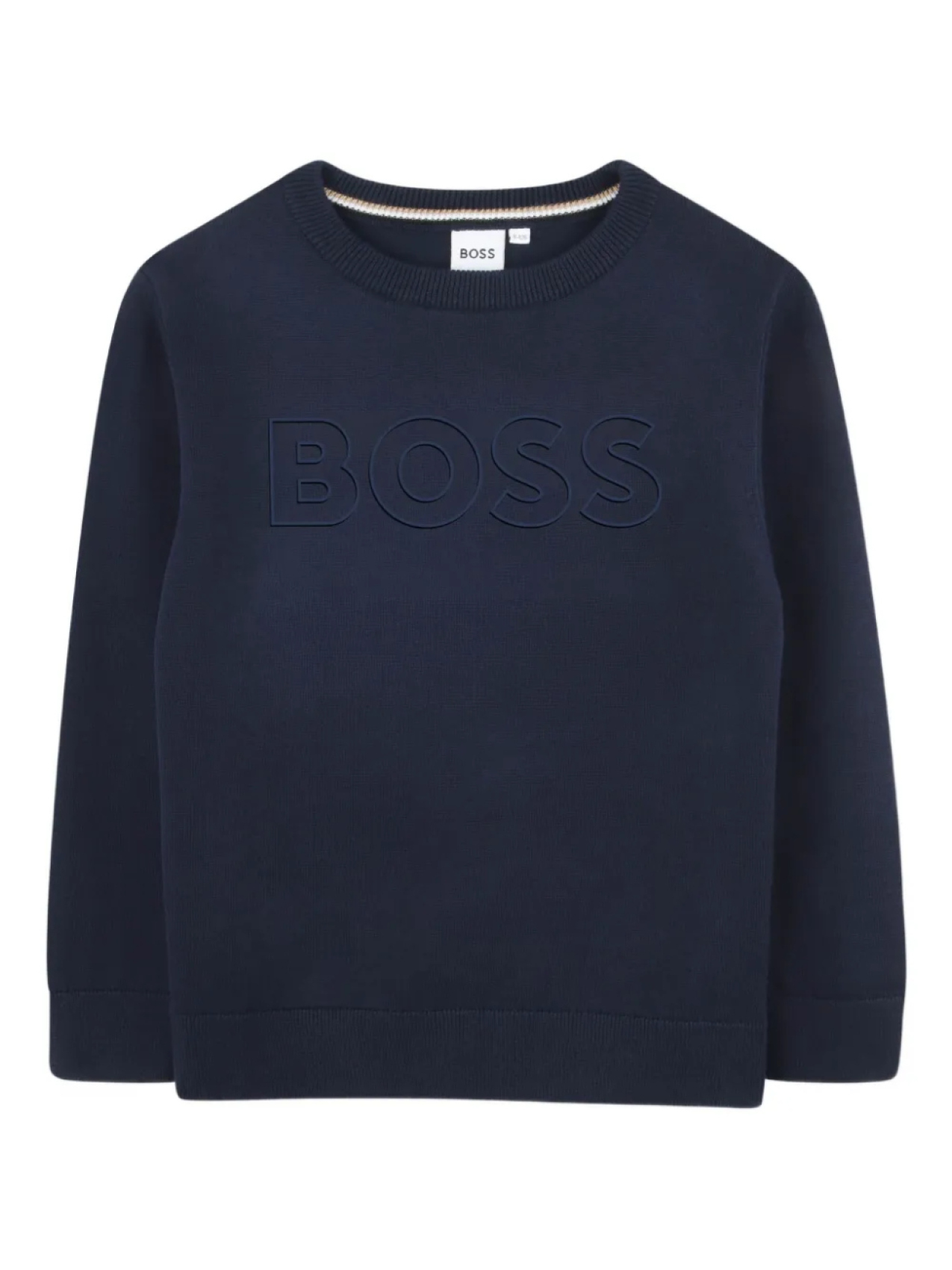 

Толстовка с круглым вырезом и тисненым логотипом BOSS Kidswear, синий