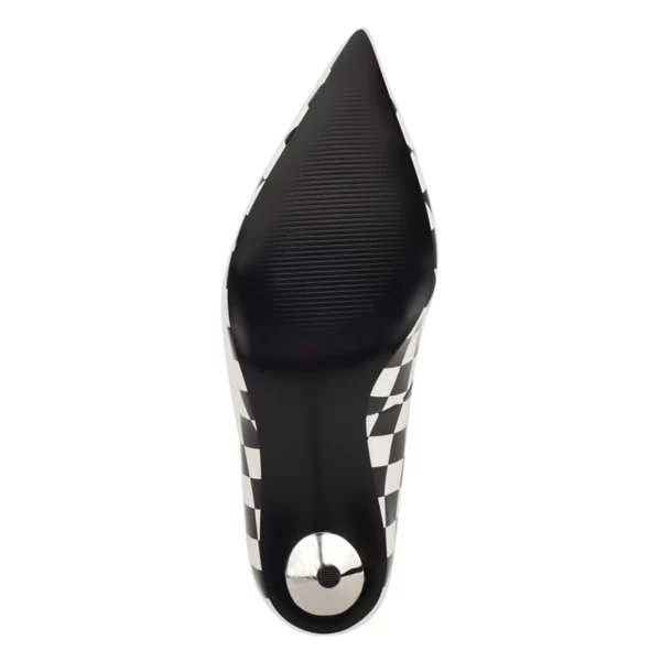 Женские лодочки Deonne с острым носом на шпильке Nine West, цвет black white — фото 4