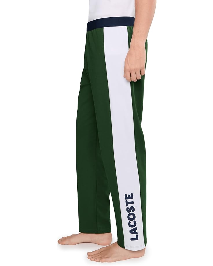 Мужские брюки Lacoste Printed Fleece Loungewear, Green/Navy Blue/White — фото 3