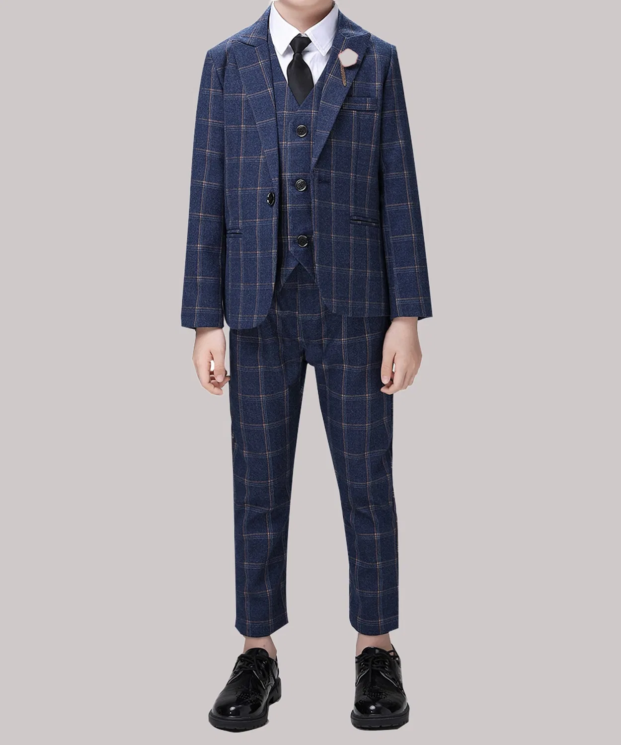 Костюм детский в клетку Cloudstyle, 4 предмета, синий