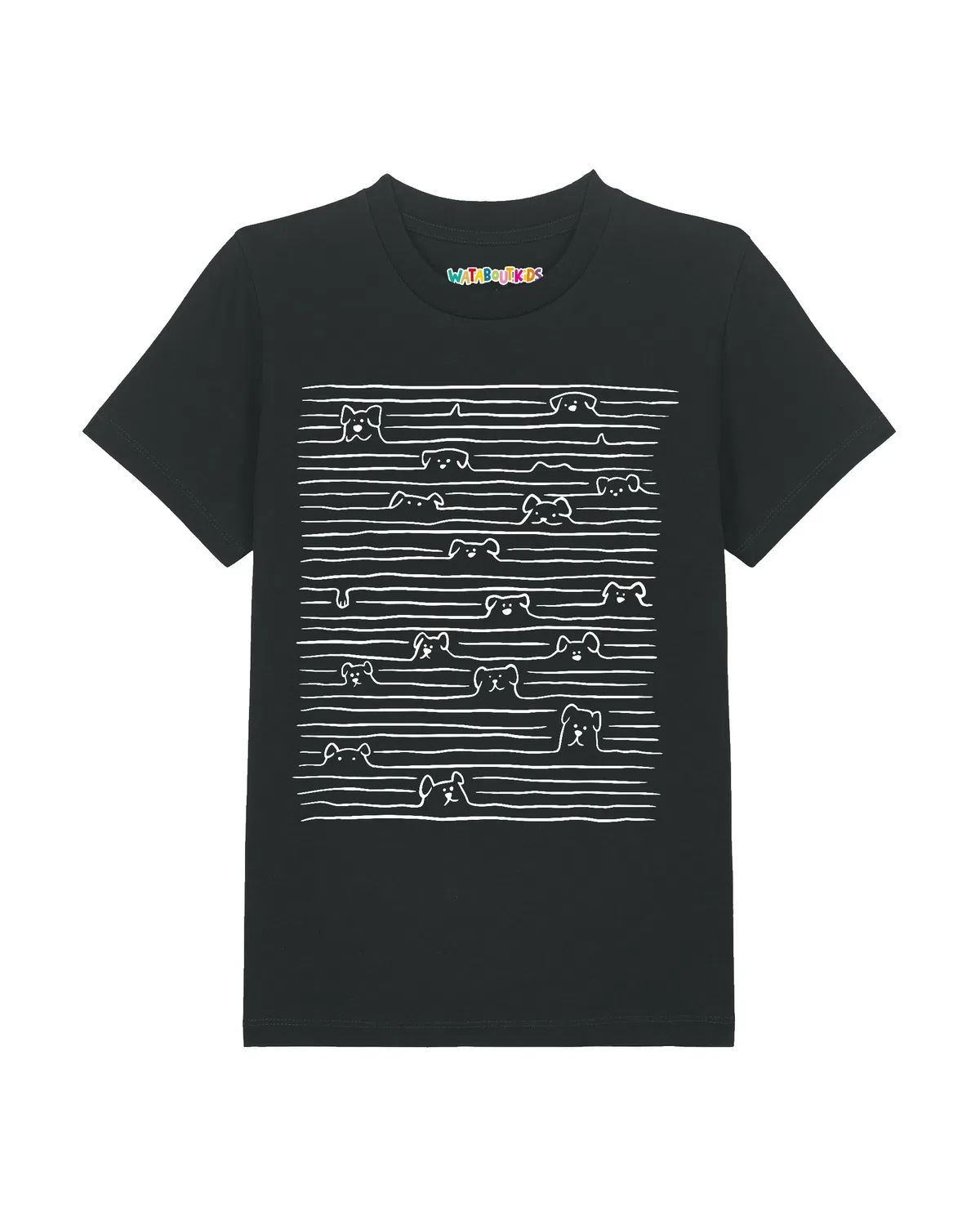 Футболка с рисунком Doodle Dogs Wat? Apparel, черный — фото 2