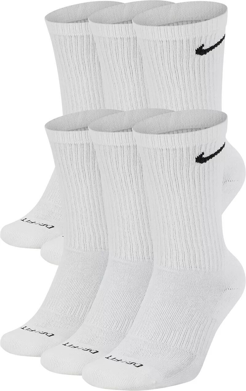 

Мягкие носки для тренинга Nike Dri-FIT Everyday Plus — 6 шт., белый