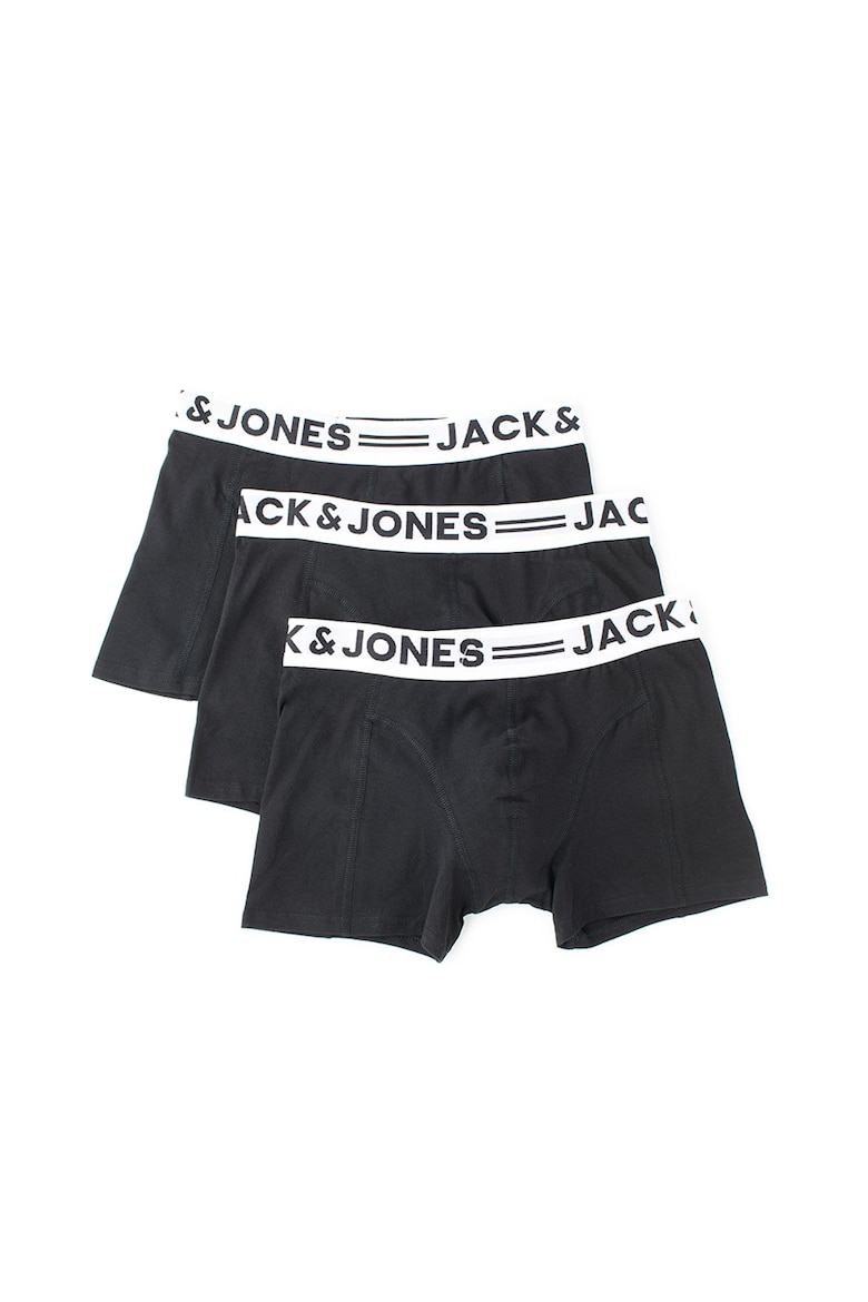 

Боксеры с логотипом на талии, 3 пары Jack & Jones, черный