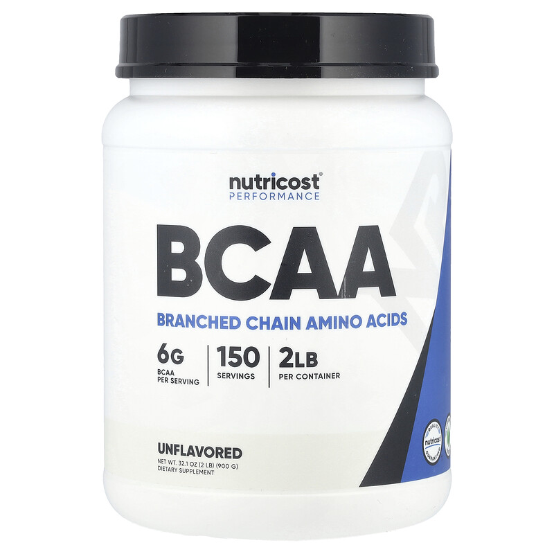 

Nutricost, BCAA, без добавок, 900 г (2 фунта)