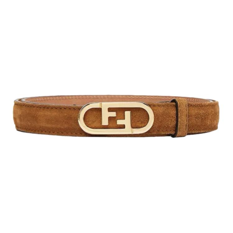

FENDI Кожаный ремень из коровьей кожи с логотипом, Brown