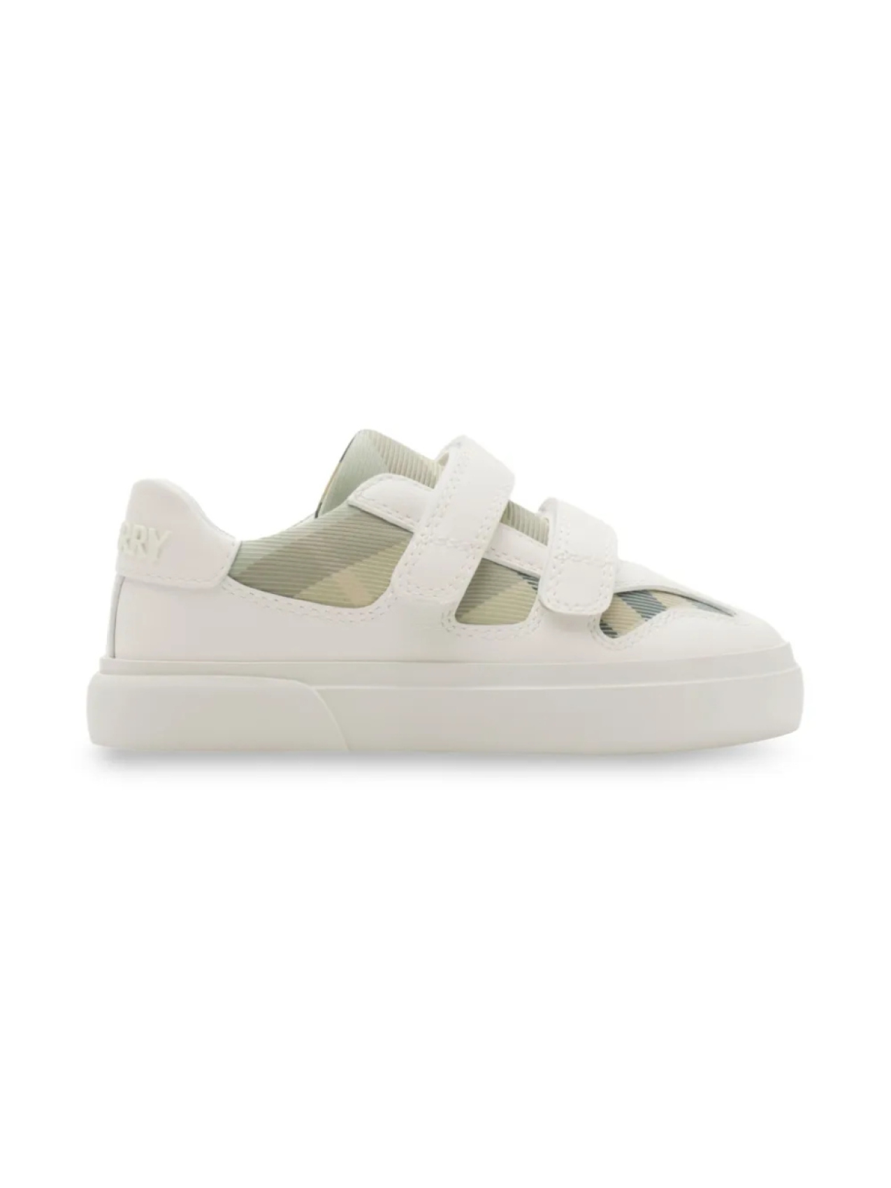 

Кроссовки из кожи в клетку Burberry Kids, белый