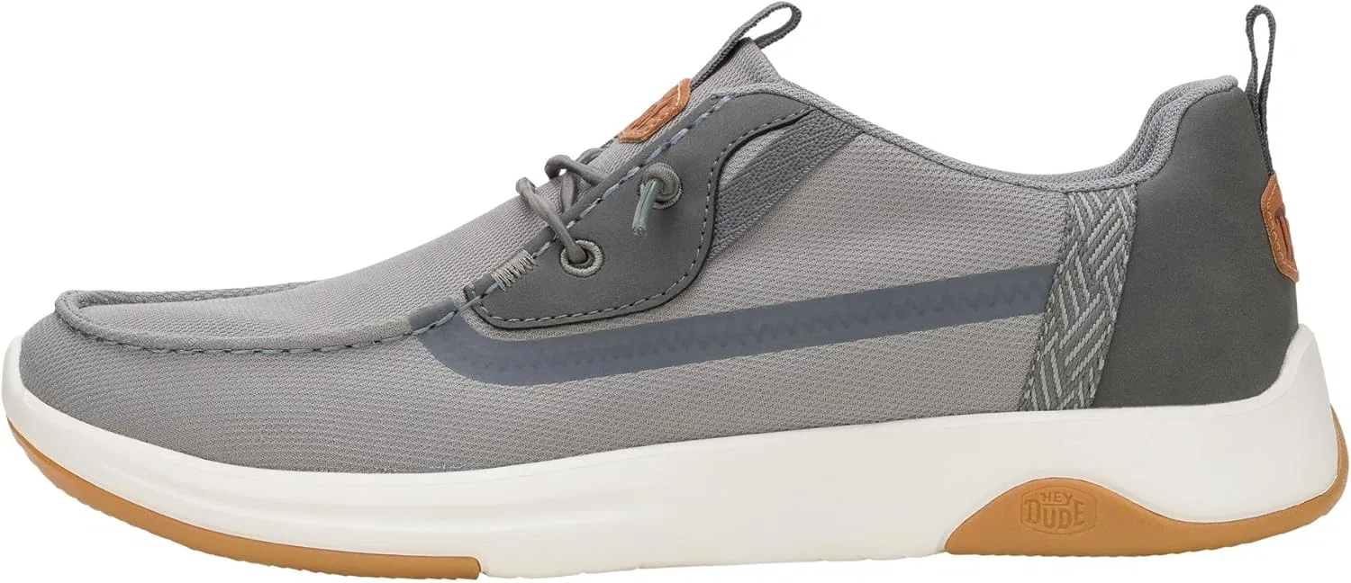 HEYDUDE Wally Drift Classic, мужские лоферы без шнурков, удобные и легкие, Mesh Monument Grey