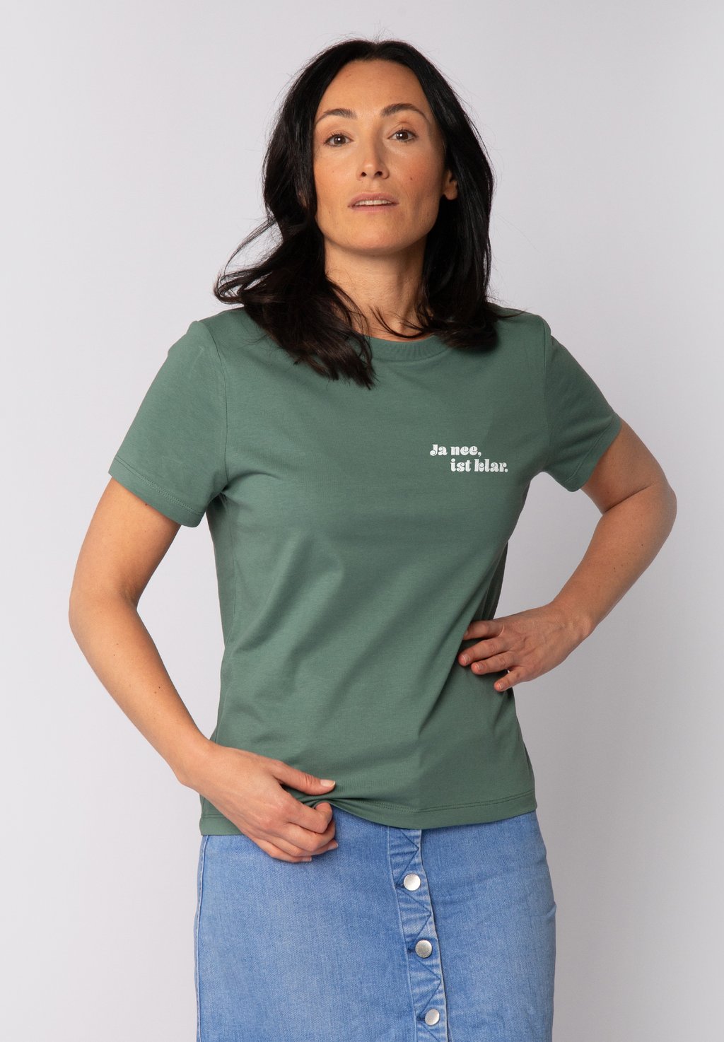 

Футболка с принтом JA NEE IST KLAR watapparel, мятный
