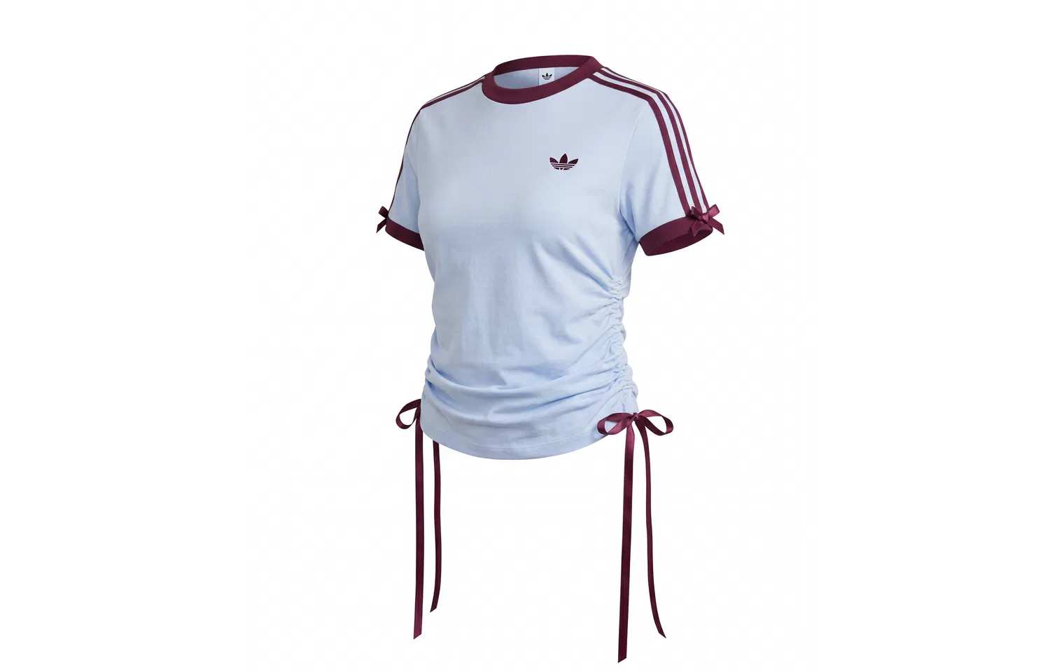 Футболка 3 Stripes женская Adidas Originals, Crystal Blue/Dark Reddish Purple — фото 4