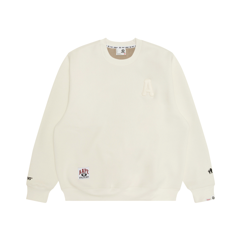 

Свитшот A Bathing APE с аппликацией и принтом Aape, Ecru Ivx