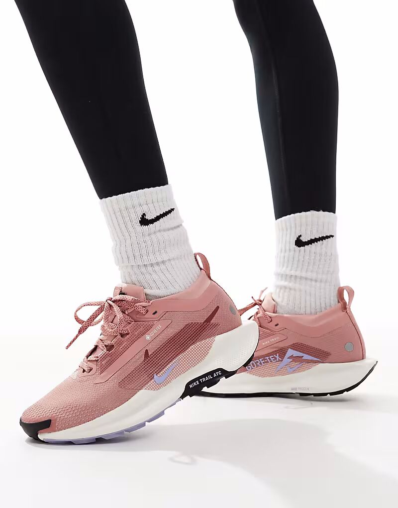 Кроссовки Nike Running React X Pegasus Trail 5 Gore-TEX розового и белого цвета