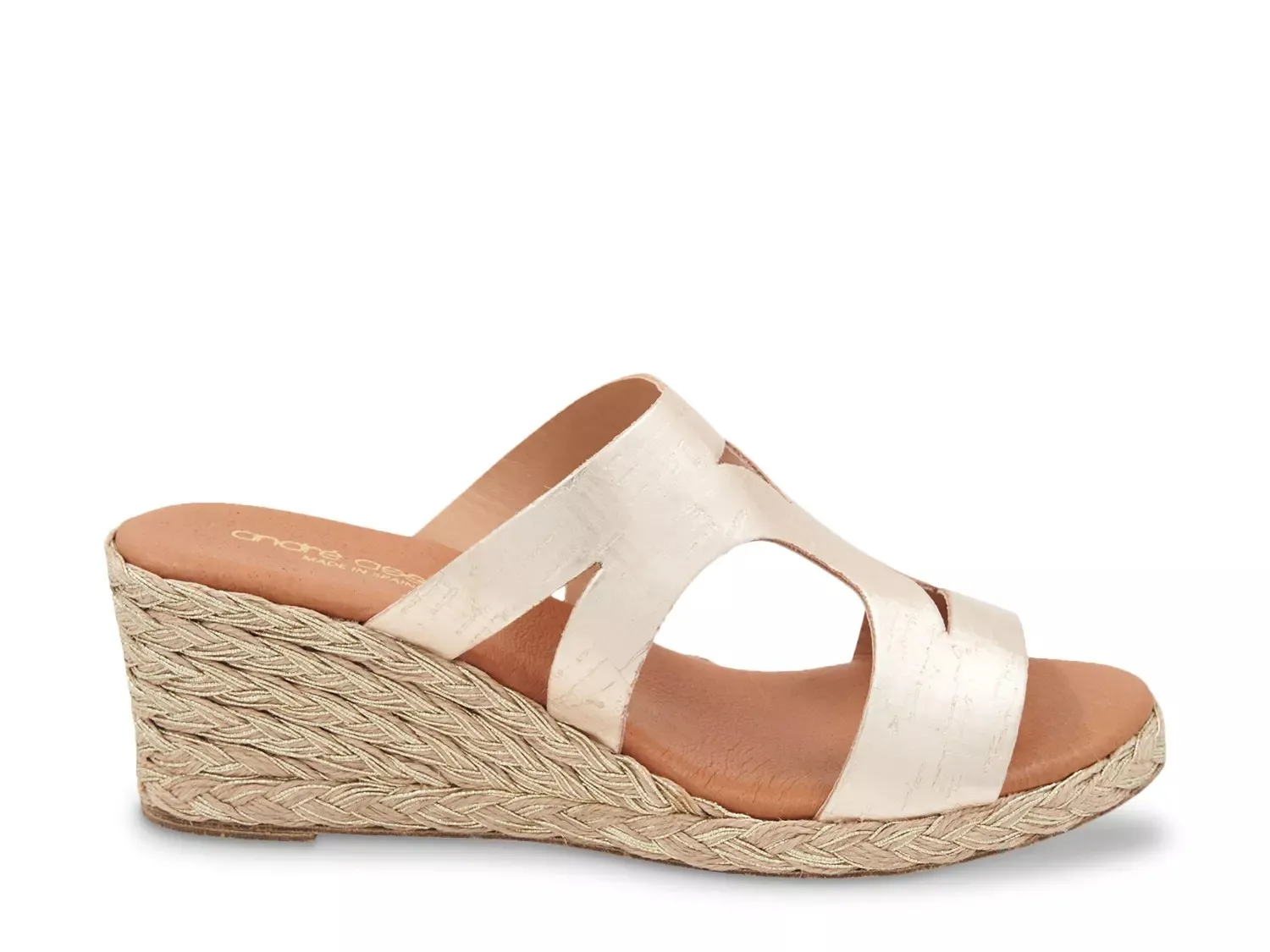 Andre Assous Addison Espadrille сандалии на танкетке, золотистый металлик — фото 4