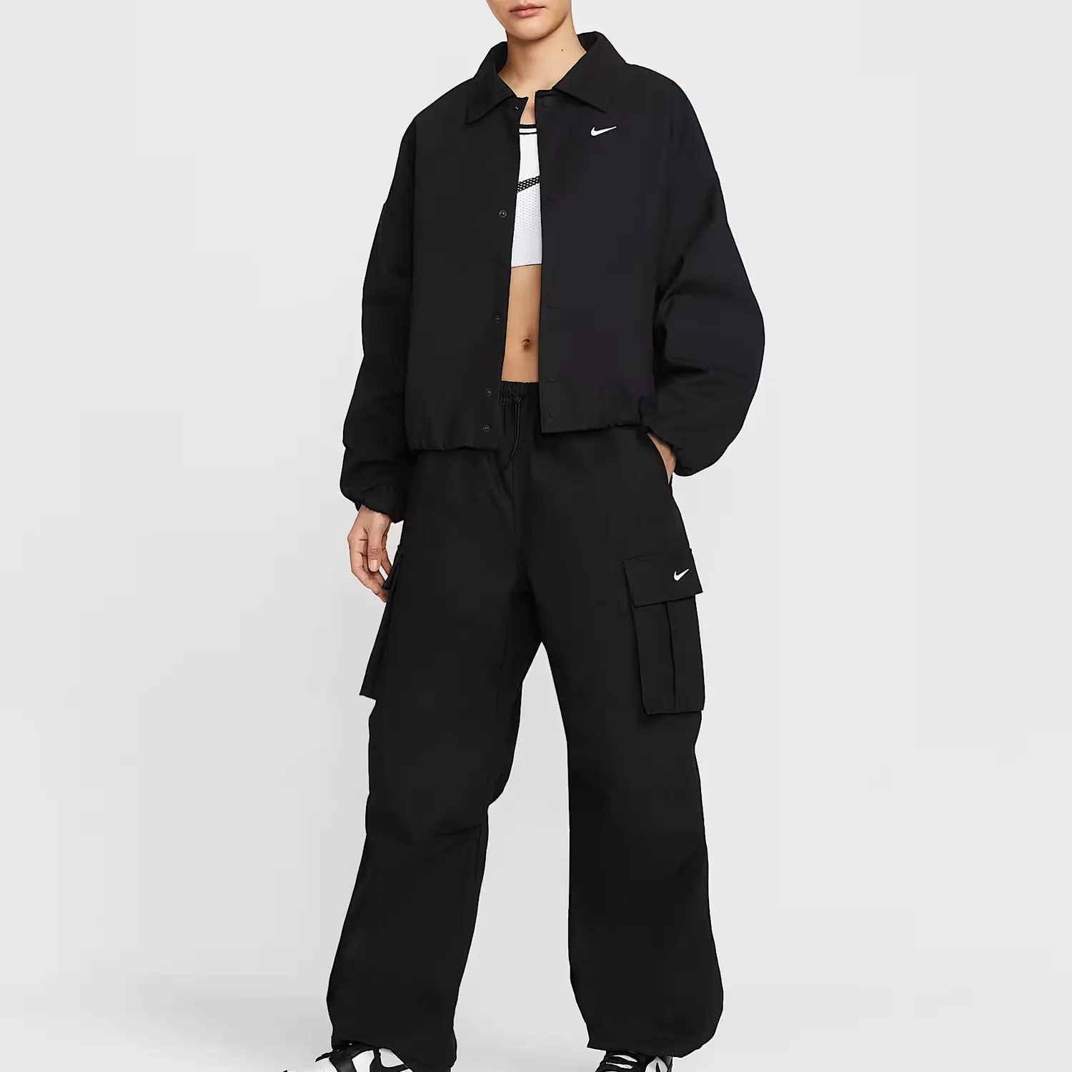 Nike Курка Swoosh женская черная, Black — фото 3