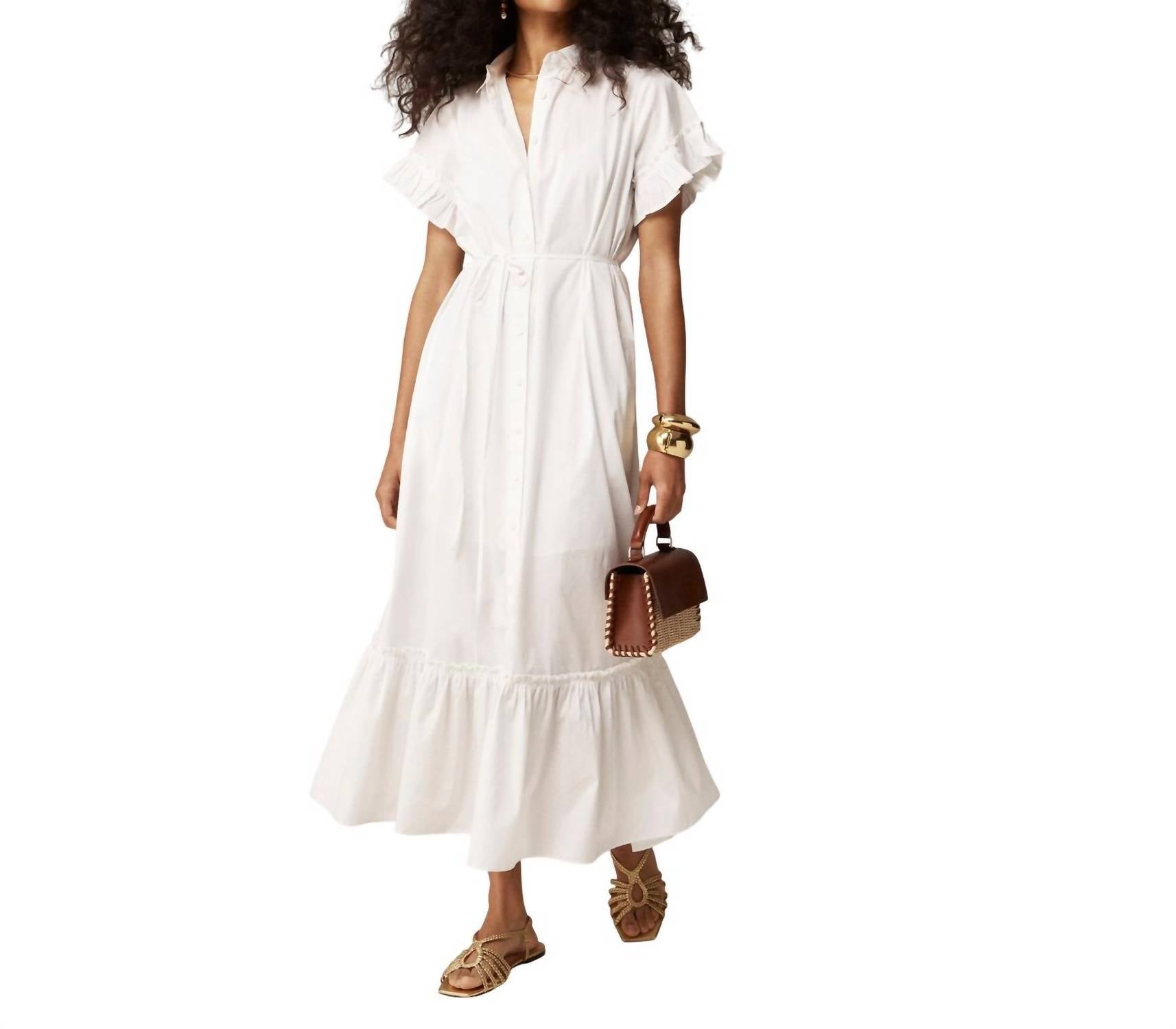 

Платье-рубашка Amelia Maxi белого цвета J.Crew