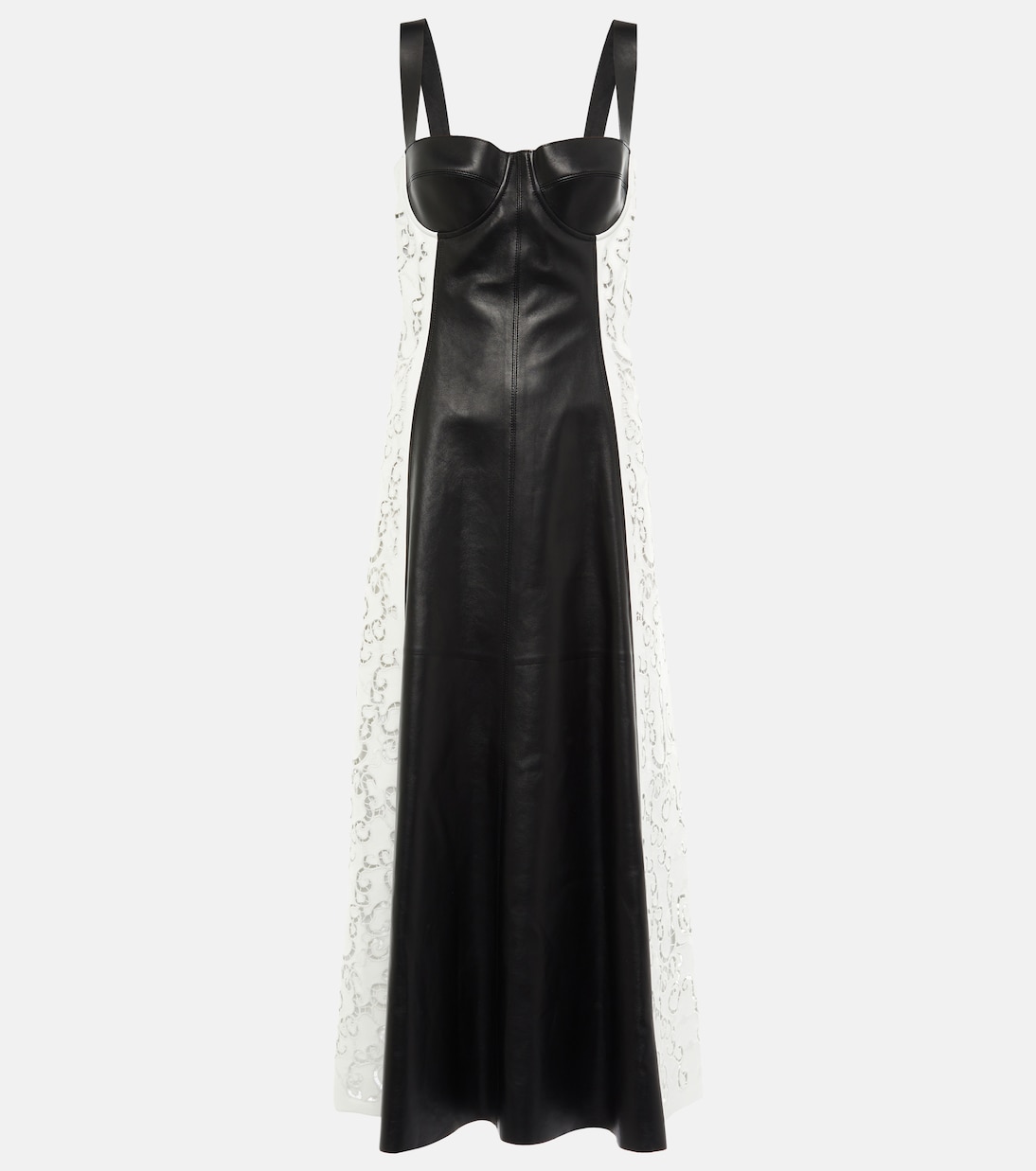 

Кожаное платье миди Abami Gabriela Hearst, черный