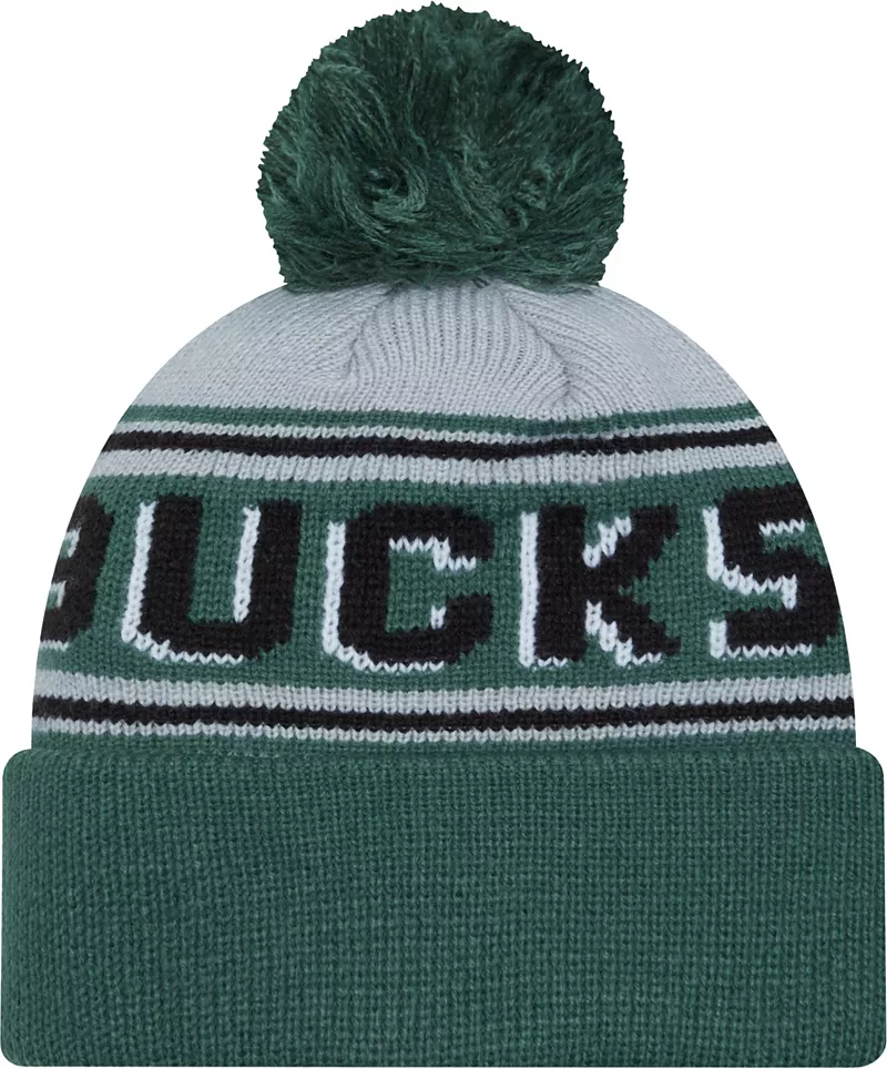 

Зеленая вязаная шапка New Era для взрослых Milwaukee Bucks