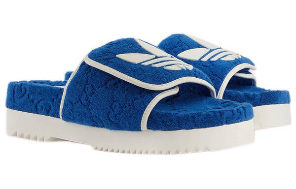Сандалии gucci x gucci gg platform sandal ' cotton sponge' Adidas, синий — фото 3