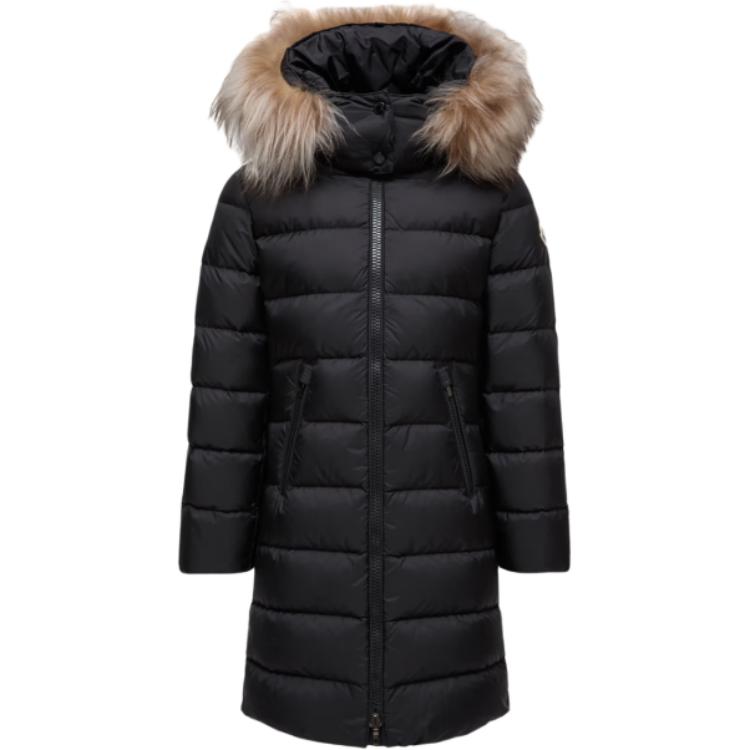 

Moncler Пуховик Abelle с отделкой из овчины и капюшоном черный детский