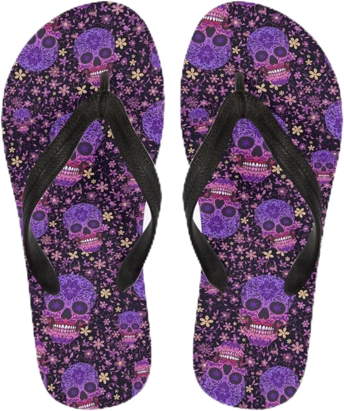 

Женские сандалии Semiouray с черепом, классические мужские шлепанцы в камуфляж, мягкие и удобные для ванной, унисекс, Gothic Skull Flower