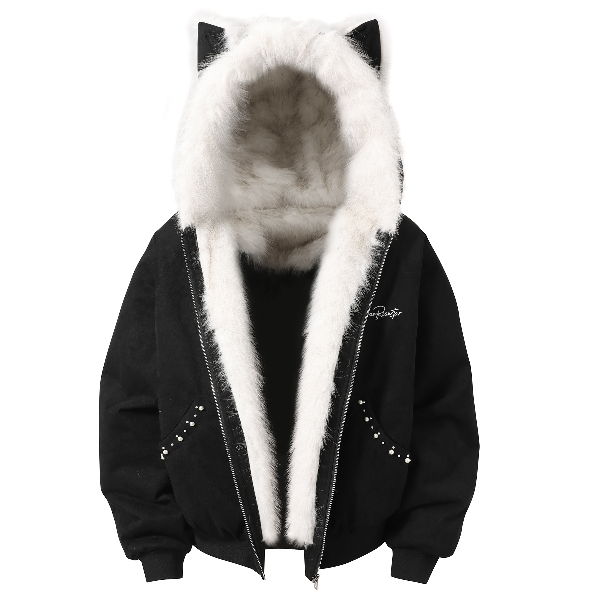 

Пуховик Unisex Hooded Thickened Others WARRIOR, белый fur