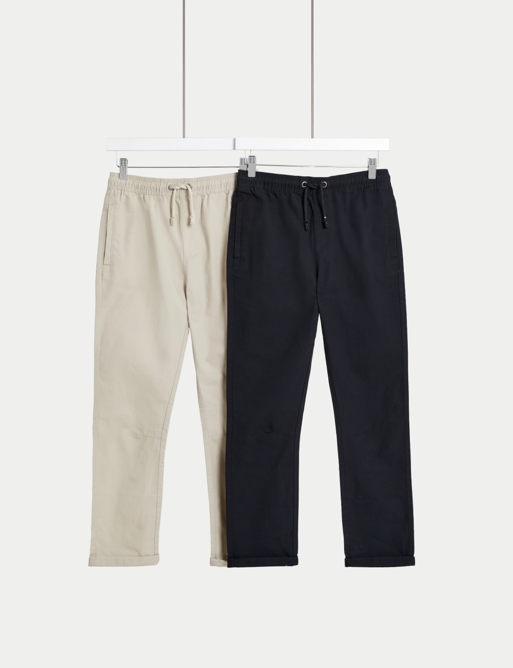 

2 пары брюк из чистого хлопка Marks & Spencer, цвет Stone mix