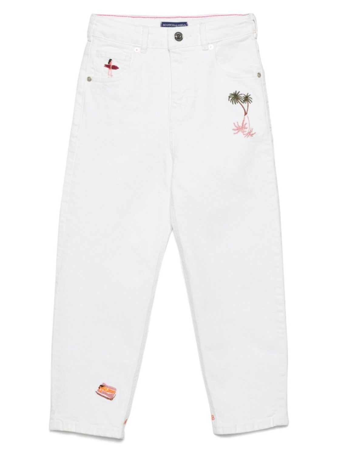 

Scotch & Soda зауженные джинсы с вышивкой, белый