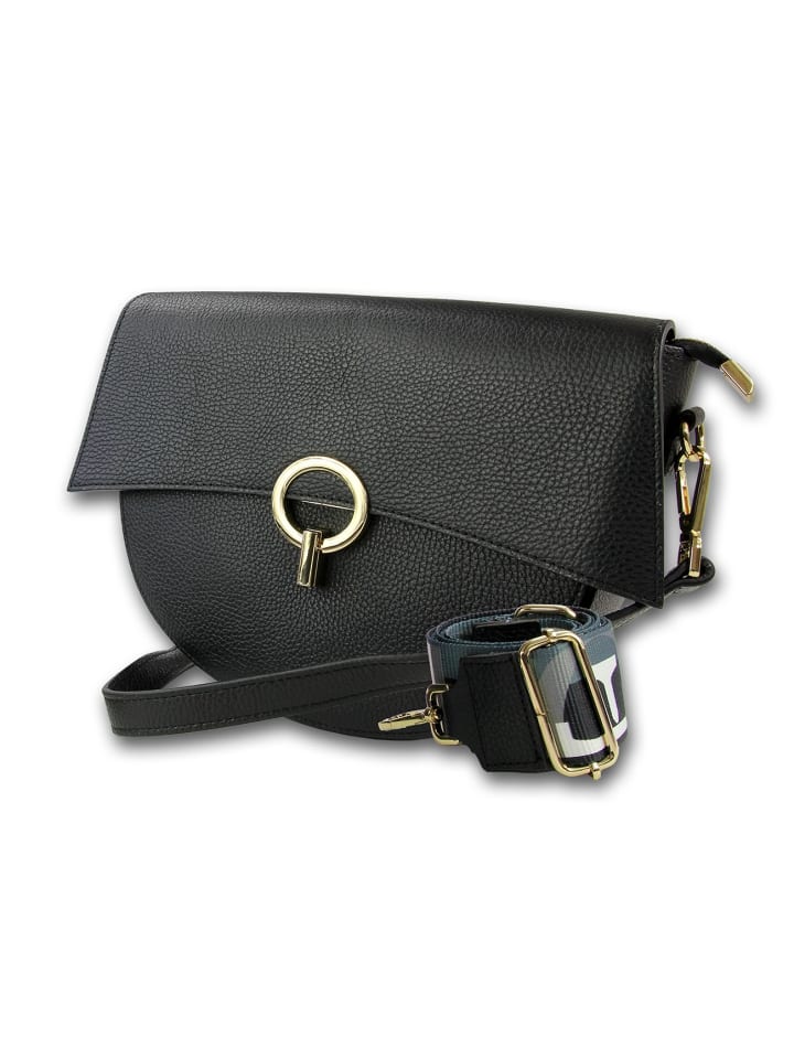 

Кожаная сумка через плечо, городская сумка Toscanto, черная, около 30 см Toscanto