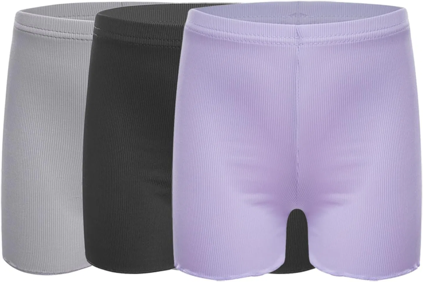 Детские шорты для танцев и спорта, набор из 3 штук, Hularka, Black&gray&purple
