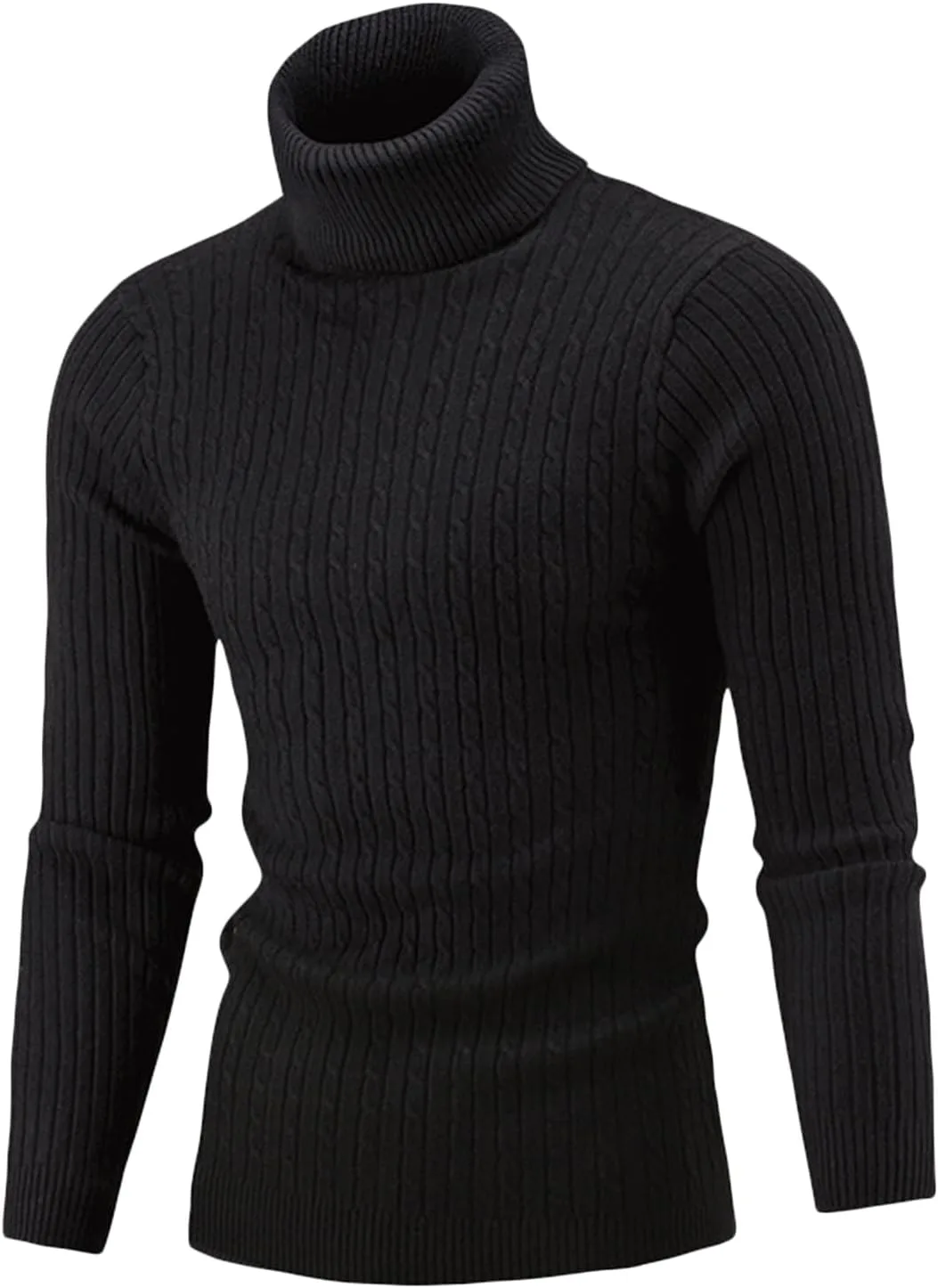 

Мужской свитер водолазка Slim Fit Cable Knit Kaxiya2021