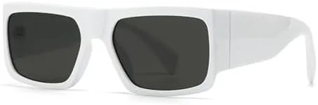 

Модные квадратные солнцезащитные очки для женщин, двухцветные, винтажные, градиентные, мужские солнцезащитные очки с защитой от УФ-излучения UV400 MTZJH, White Gray