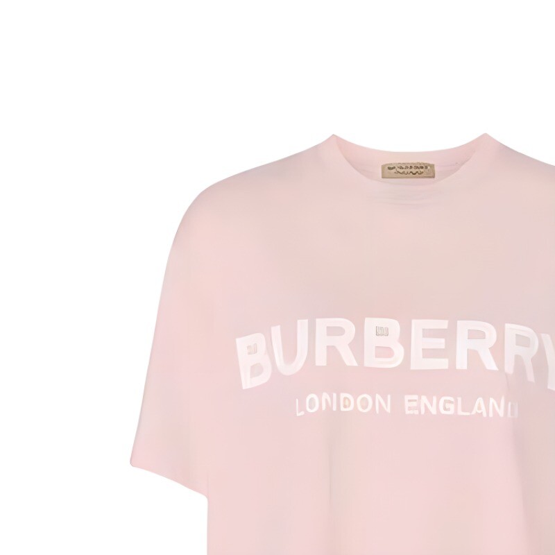 Футболка женская Burberry с принтом логотипа, розовый / белый — фото 3