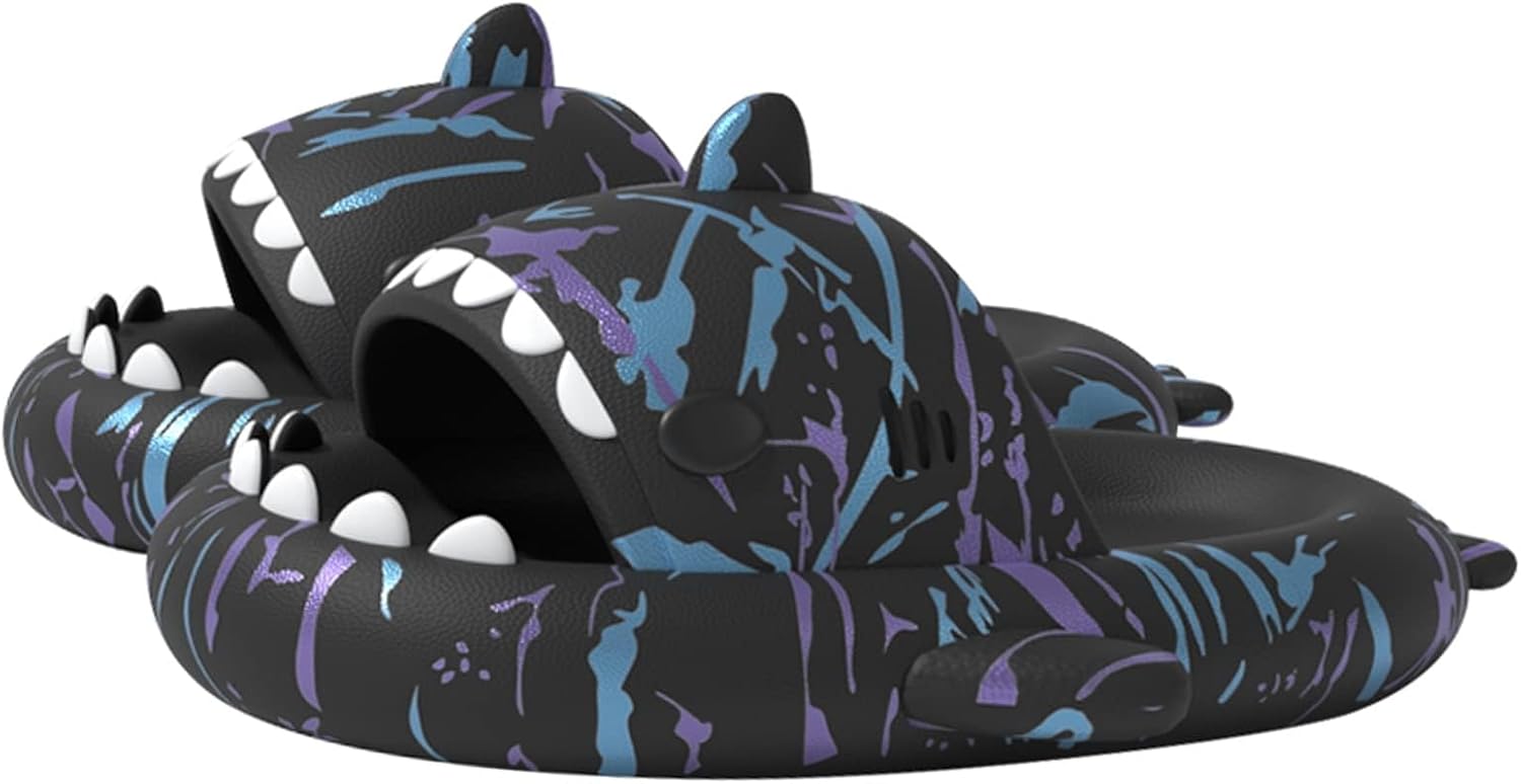 

Унисекс сандалии с изображением акулы, оригинальные улучшенные, противоскользящие, быстросохнущие, для женщин и мужчин, светло-голубые, размер универсальный 6-13 Generic