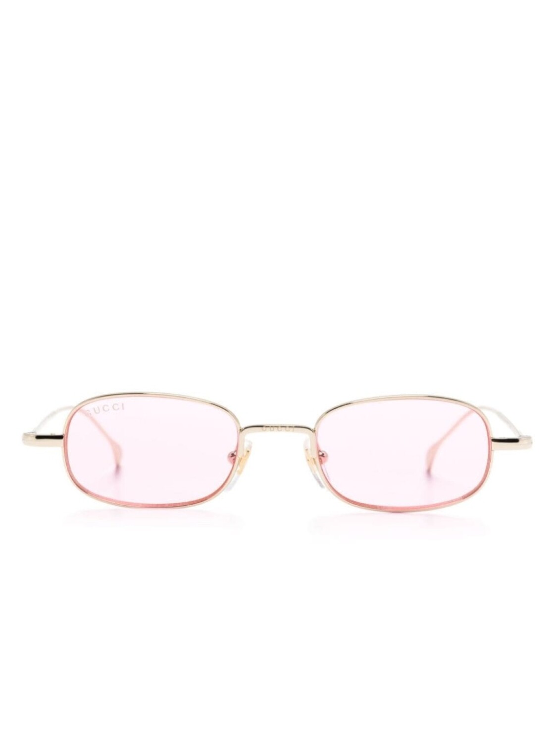 

Gucci Eyewear солнцезащитные очки в овальной оправе с логотипом, золотистый