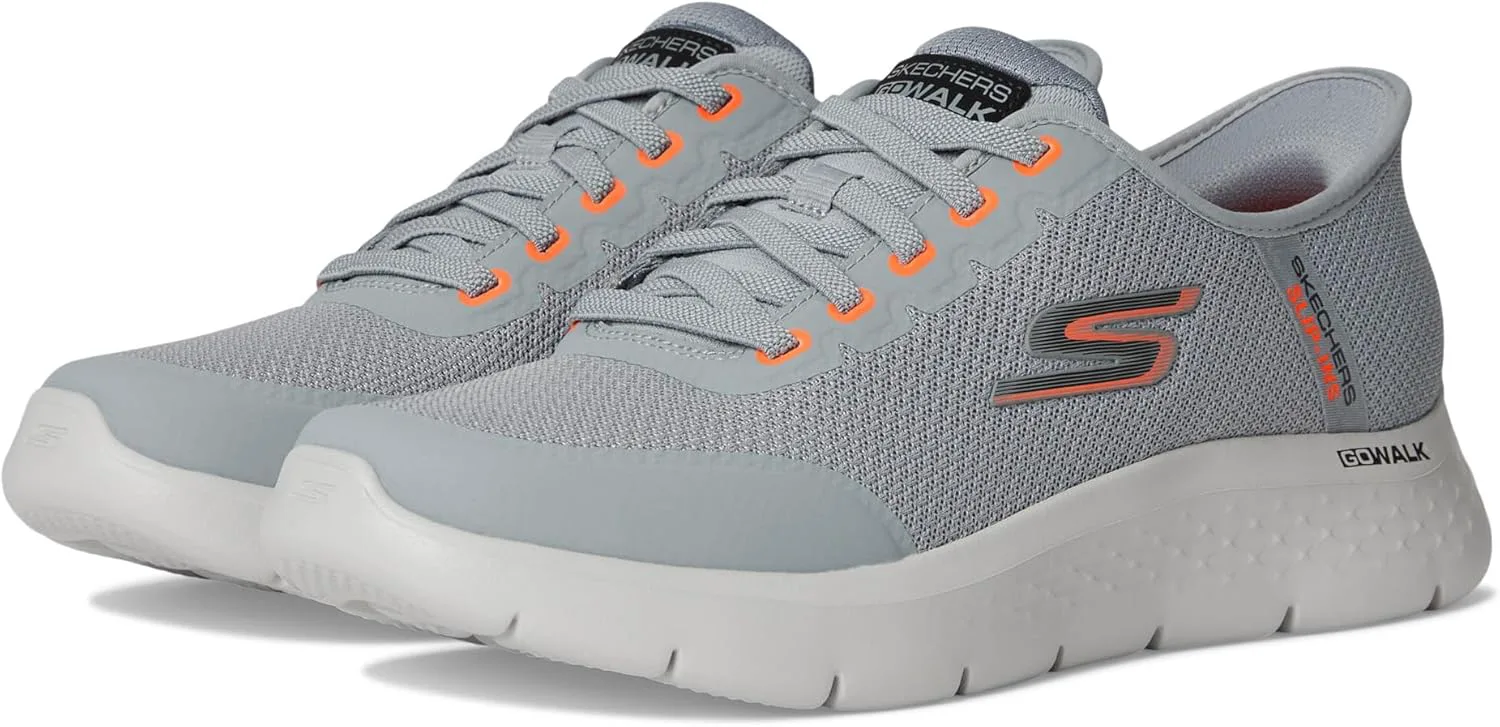 Мужские слипоны Skechers Go Walk Flex Netro без использования рук, серый