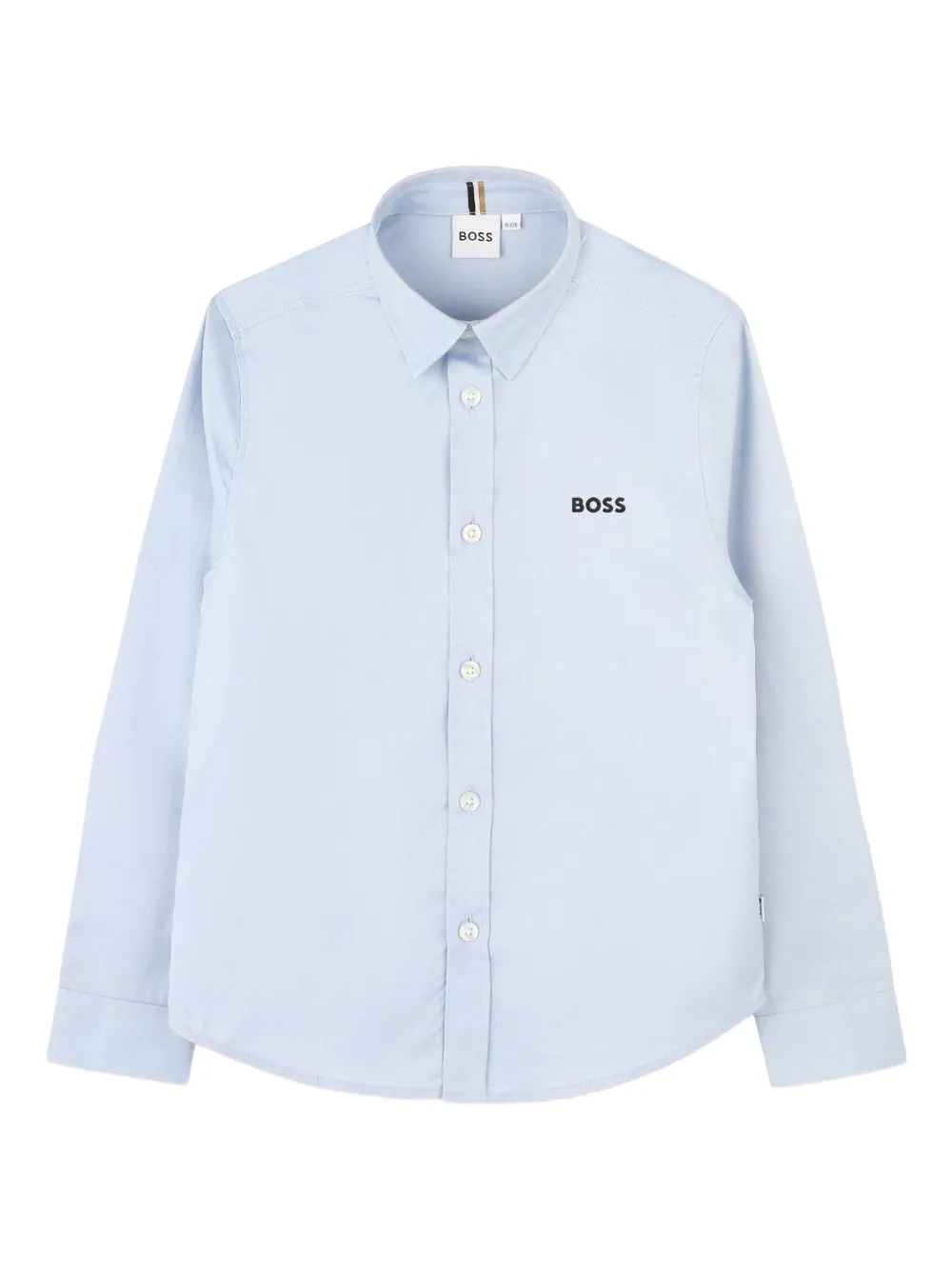 

Рубашка с длинными рукавами и вышитым логотипом BOSS Kidswear, синий