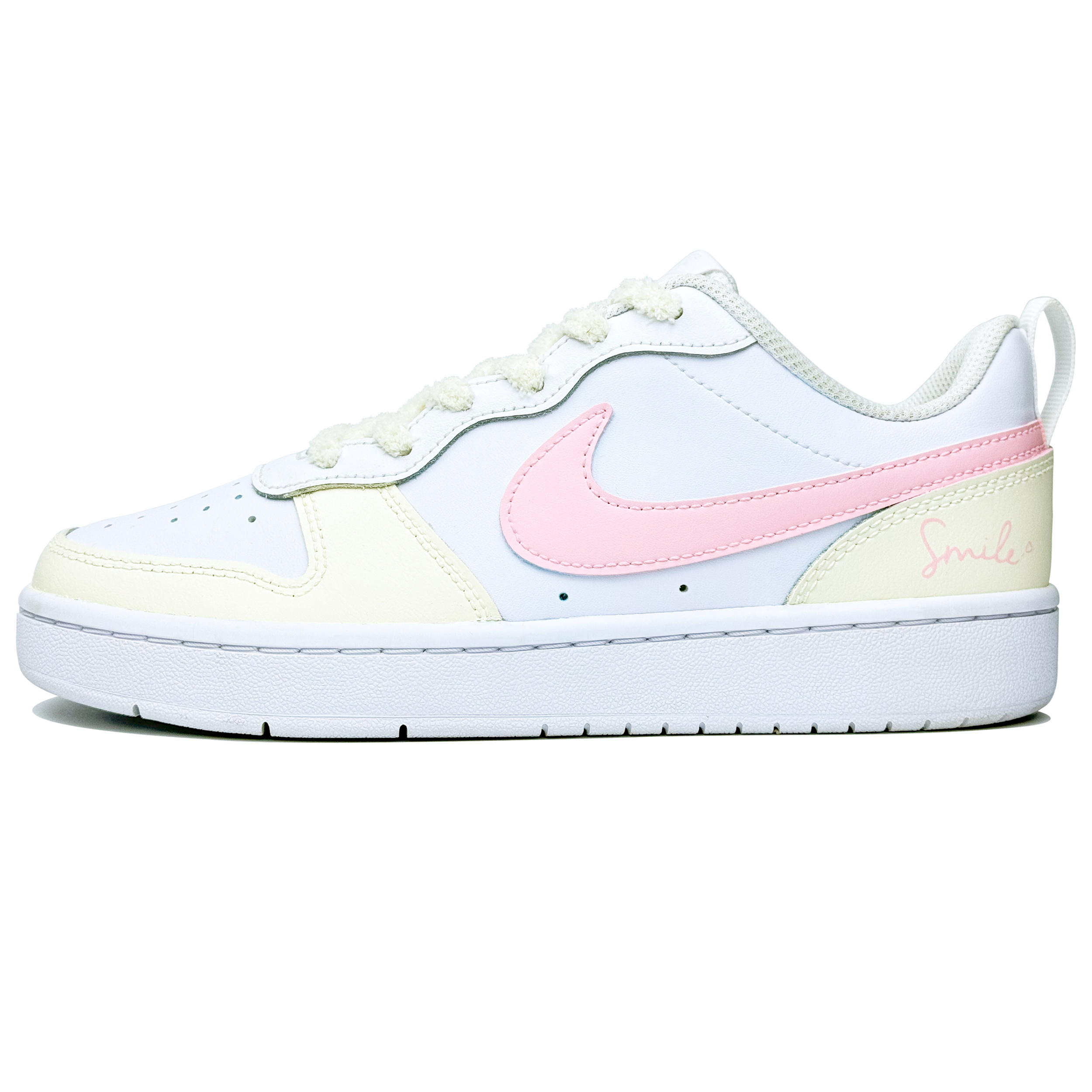 

Детские, подростковые, противоскользящие, износостойкие, низкие кроссовки для скейтбординга Court Borough Nike, желтый/розовый