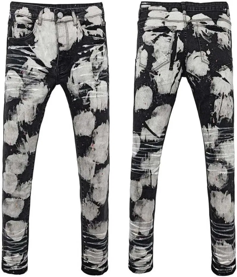 Джинсы с граффити принтом, Men's Retro, 816221
