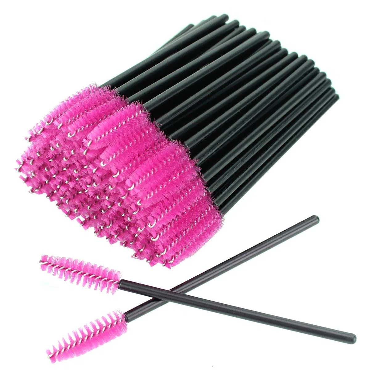 Набор из 50 одноразовых щеточек для ресниц Generic, Black-Pink