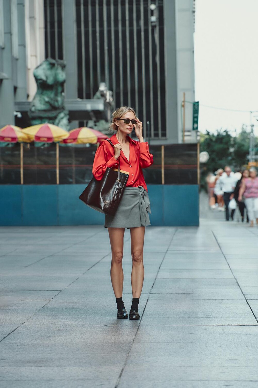 

Базовая атласная рубашка ZARA, красный