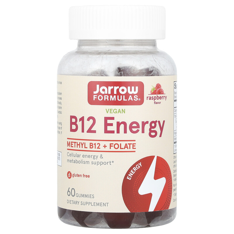 

Jarrow Formulas, Веганские жевательные мармеладки с витамином B12, малина, 60 жевательных мармеладок