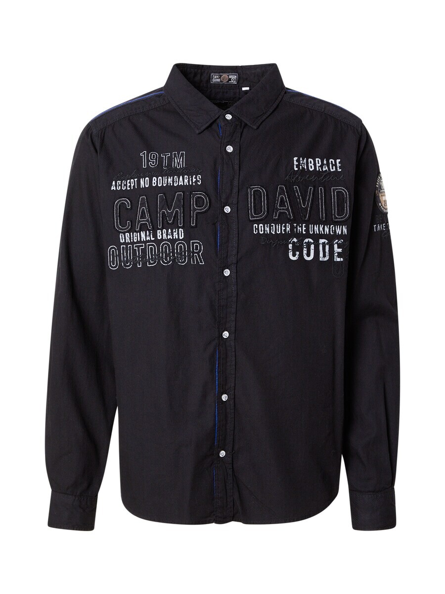 

Повседневная рубашка CAMP DAVID Regular fit Button Up Shirt, черный