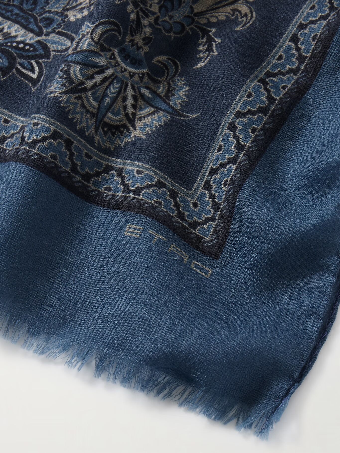 

Шарф из кашемира с потертостями и узором «пейсли» ETRO, синий