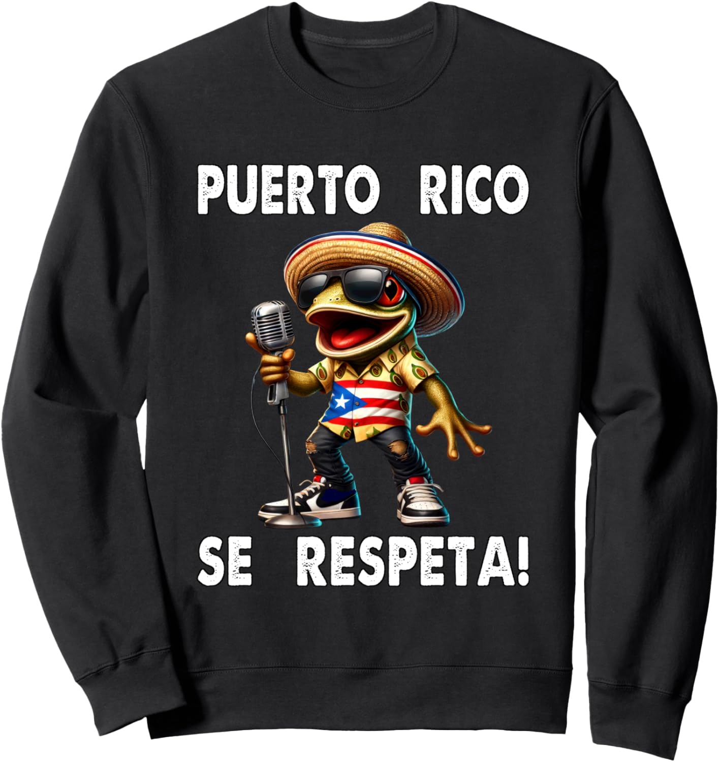 

Пуэрто-Рико SE Леспета Коки Боличуа Флаг Микрофон Протест Толстовка Puerto Rico Se Respeta Collection, More Here, черный