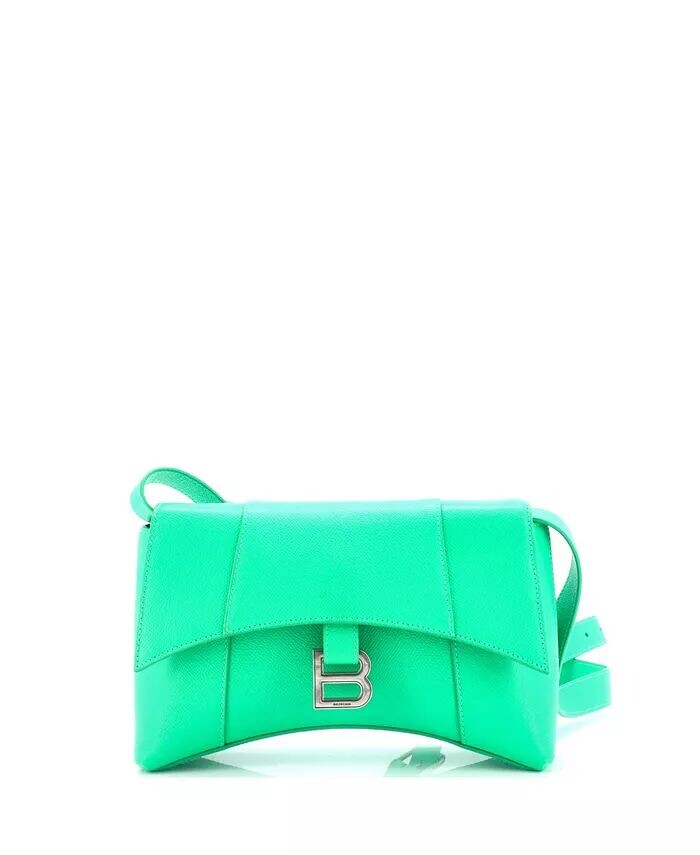 

Маленькая мягкая сумка через плечо Downtown Hourglass из кожи Pre-Owned Balenciaga, зеленый